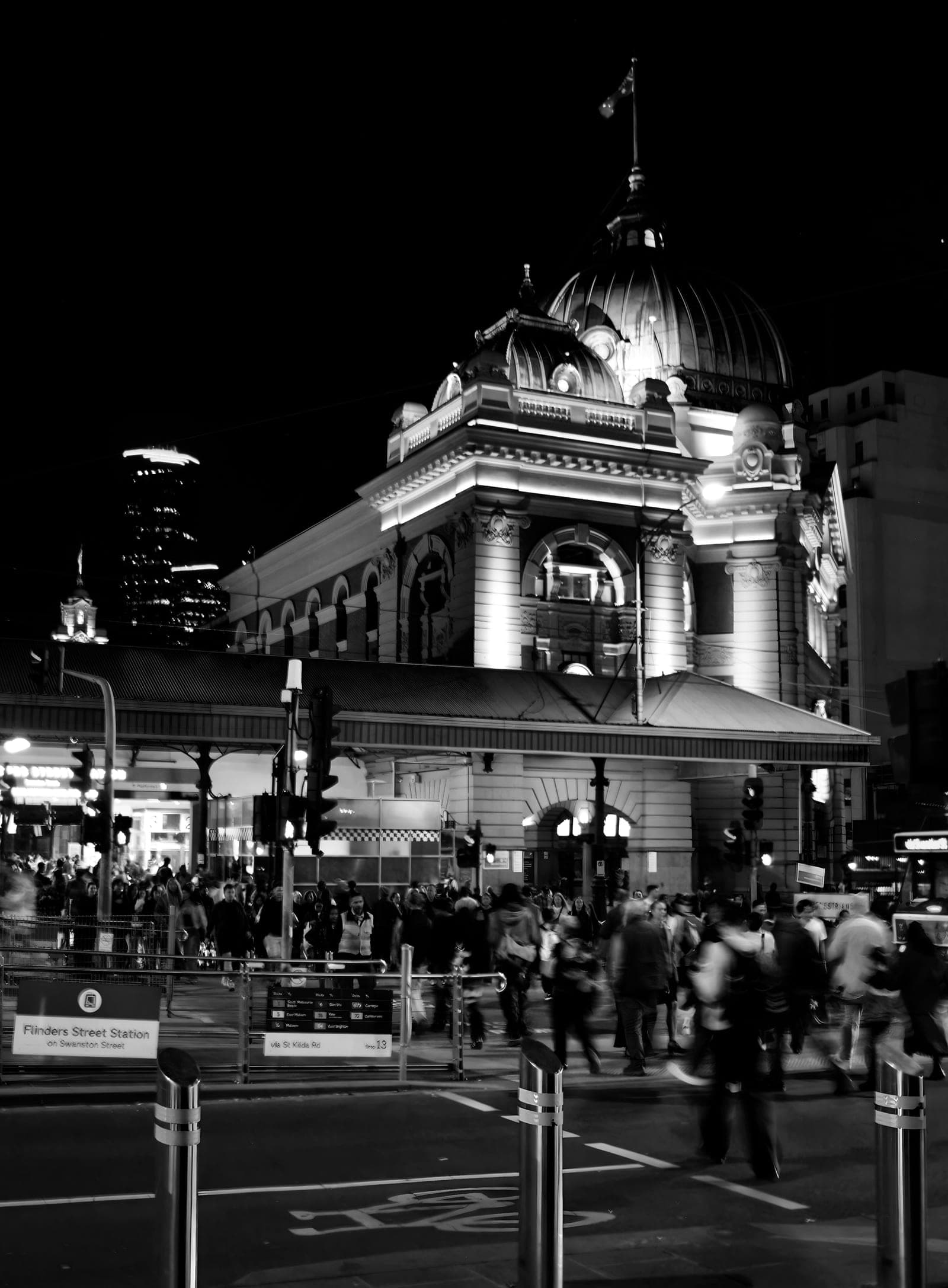 Melbourne architecture at night